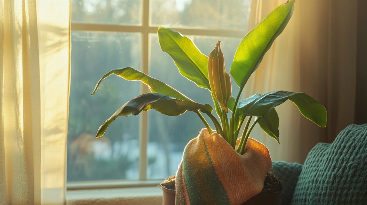 ¿Cómo proteger un bananero en maceta en invierno? Técnicas de acolchado y vellón para tu Musa